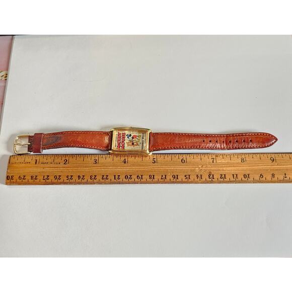 Lorus Disney Mickey Mouse Watch Steamboat Willie 27mm Leather Strap Vintage - Picture 9 of 11